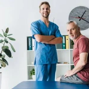 medical attendant and patient